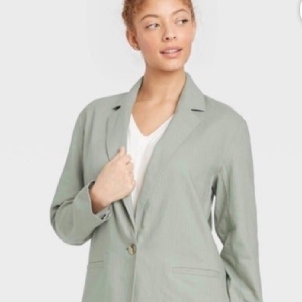 NWT green linen blazer from A New Day.
